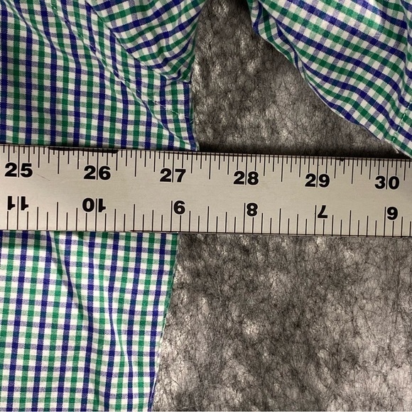 Ralph Lauren Mens Purple/Green/White Pin Check BLAKE Short Sleeve Button Down XL - Picture 6 of 8